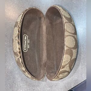 Coach Tan and Brown Signature Eyeglass Case